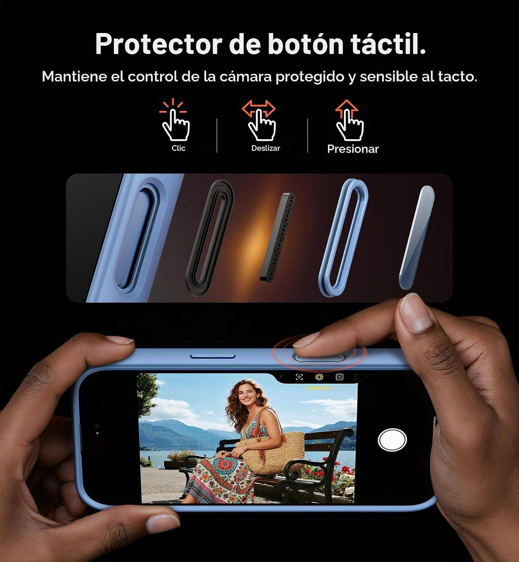 SURITCH para iPhone 18 Pro funda para MagSafe, Tapacámara, Azul Claro