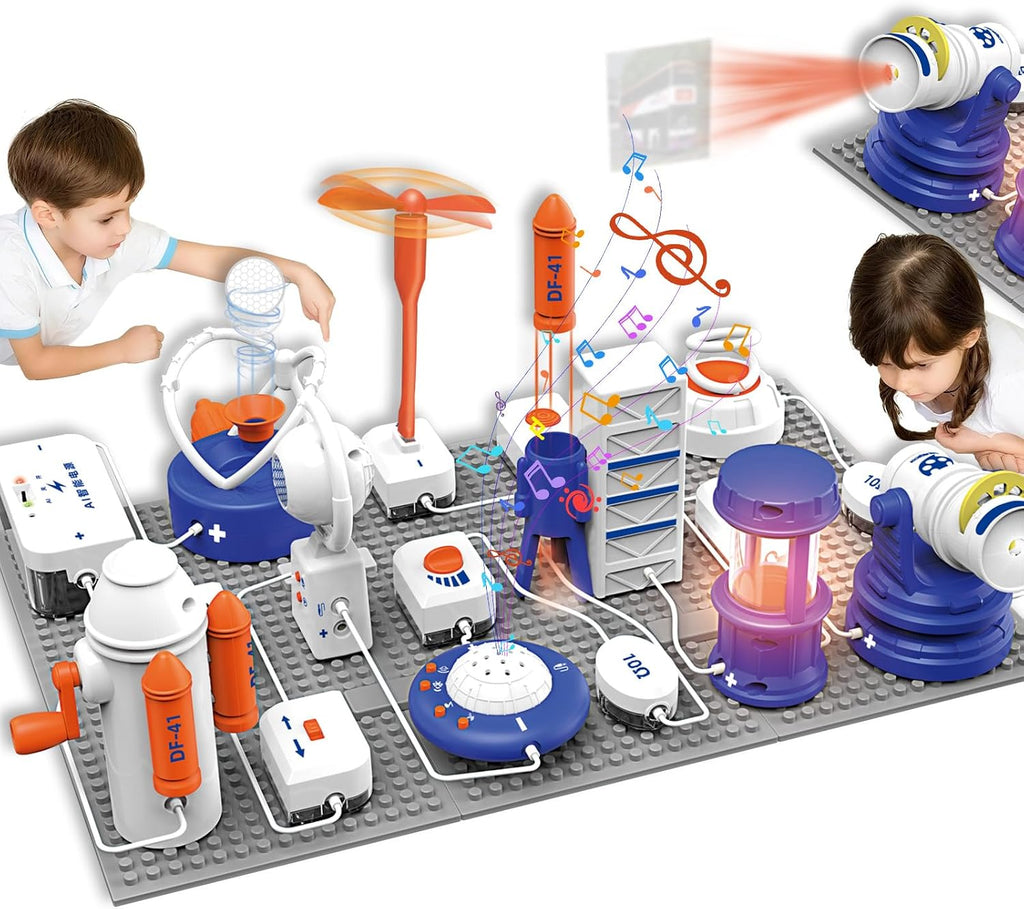 Kits de ciencia STEM para niños, kit de exploración de electrónica, 66 piezas de circuito de bricolaje, más de 1200 proyectos, juguetes educativos STEM regalos para niños y niñas de 3 4 5 6 7 8 9 10 11 12, manual de proyecto de color (idioma español no