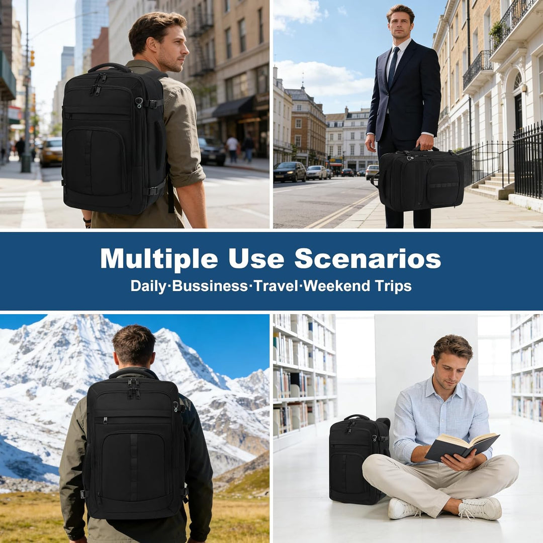 Mochila de viaje espaciosa, mochila expandible de 1 a 5 días con pu...