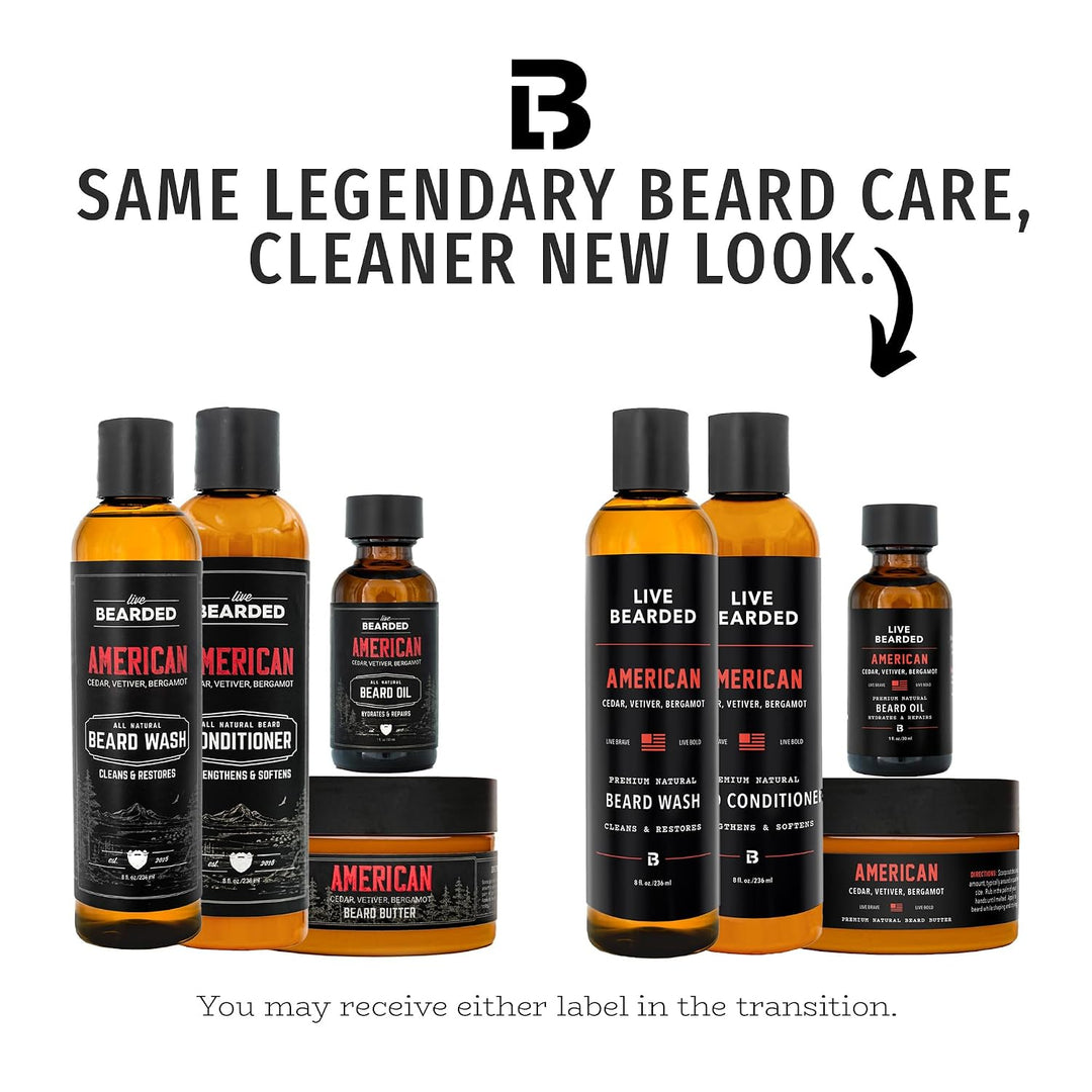 Kit completo de aseo para barba Live Bearded - Champú, acondicionad...