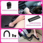 Kit de limpieza de coche rosa de 20 piezas, kit de detallado interior del automóvil con aspiradora de mano roja de alta potencia, juego de cepillos de detalles, limpiador de parabrisas, gel de