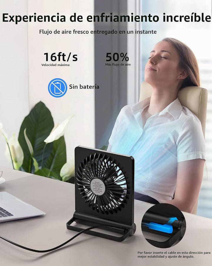 Koonie - Ventilador de escritorio USB, ventilador pequeño ultra sil...