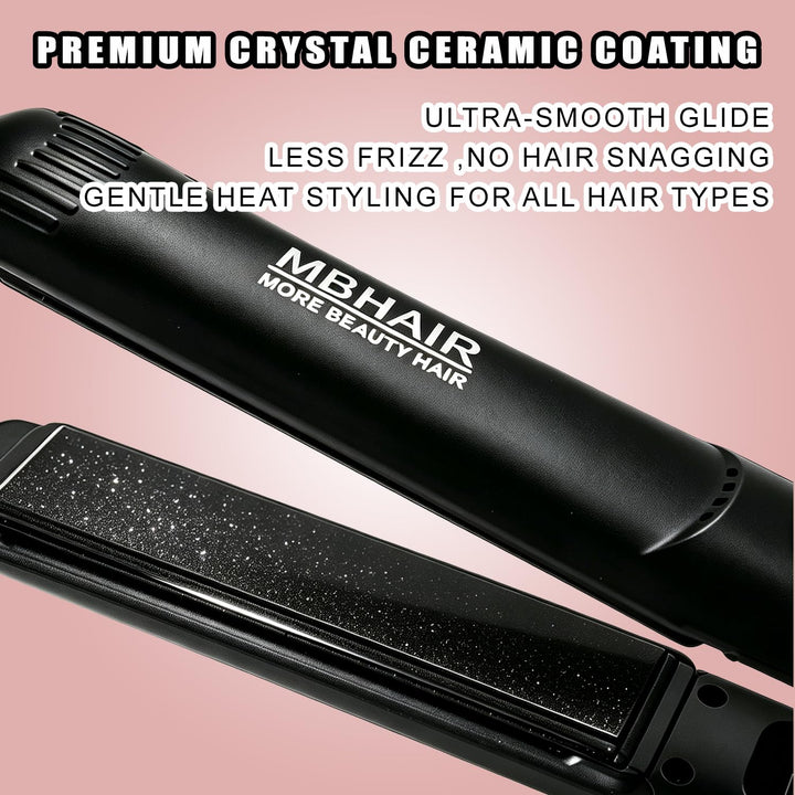MBHAIR Flat Iron Hair Straightener Curler 2 in 1,Ceramic 1\u2033 In...