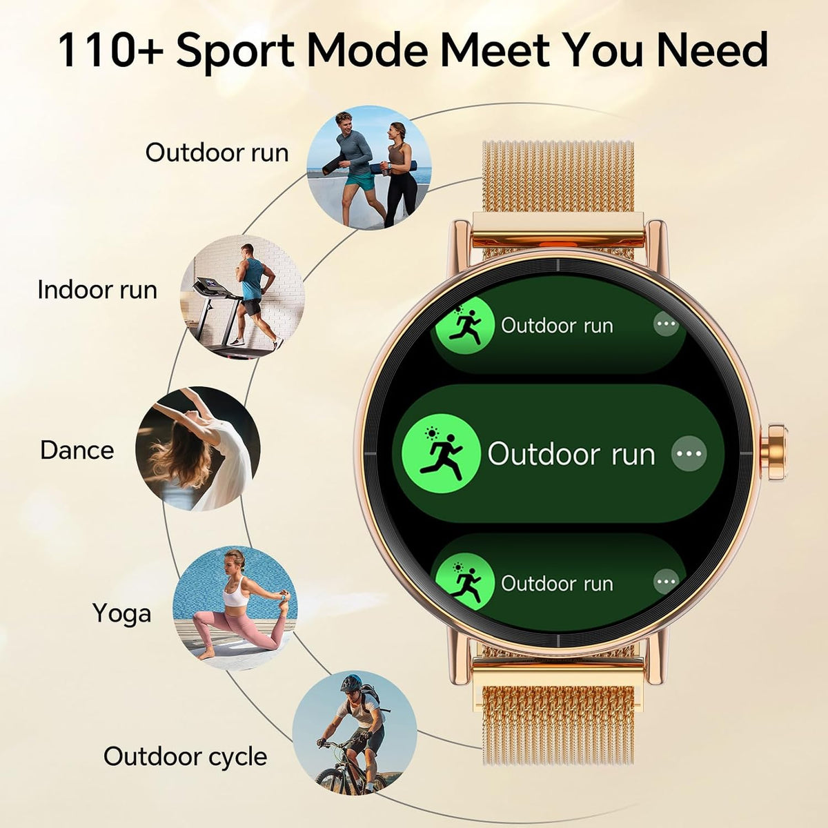 Yoever Reloj inteligente para hombres y mujeres, pantalla táctil de 1.57
