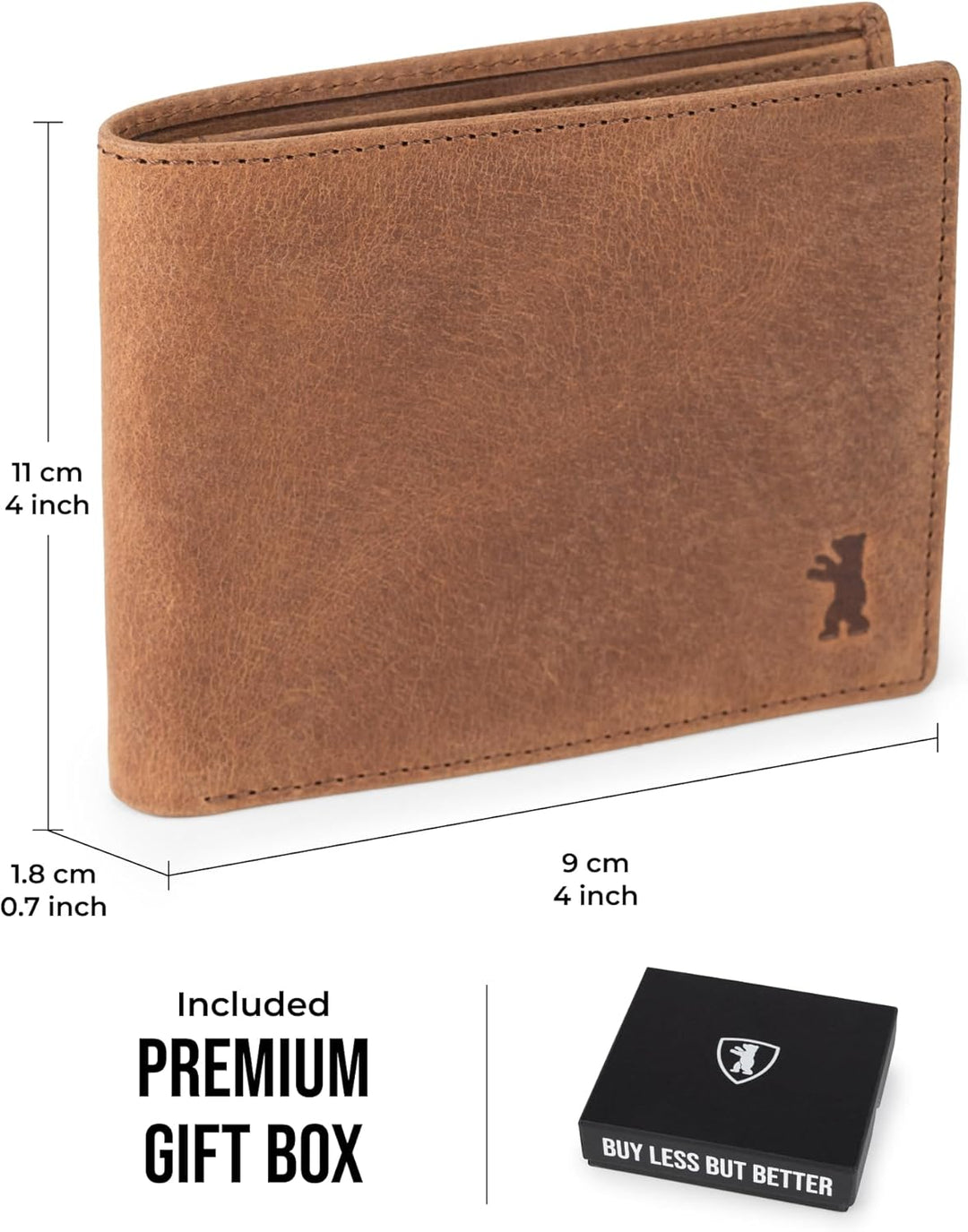 BERLINER BAGS Cartera de cuero genuino para hombre, bloqueo RFID, p...