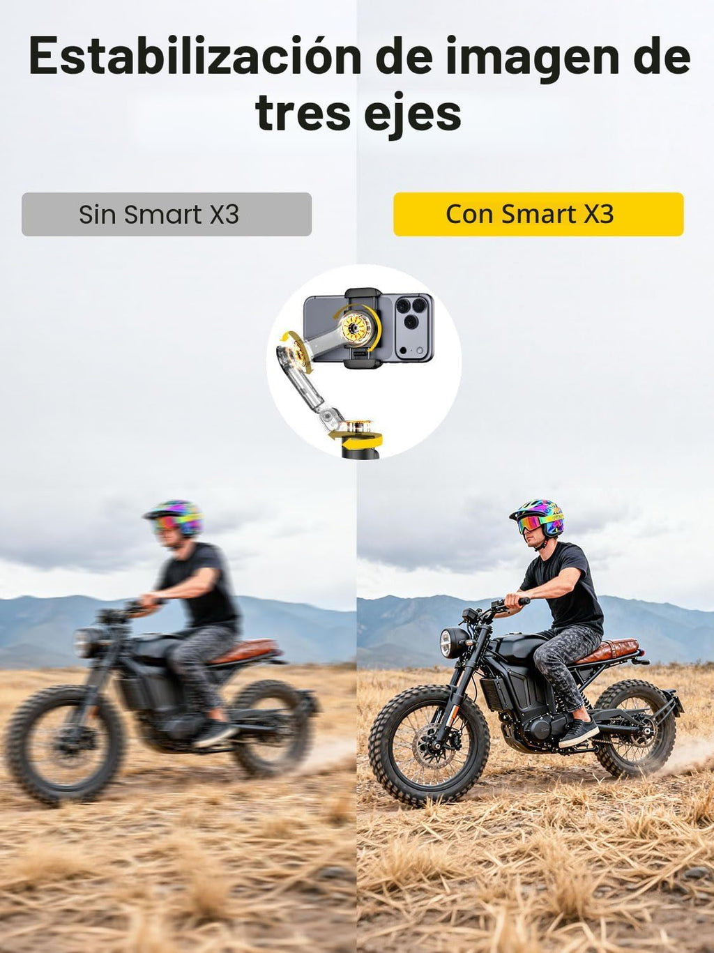 AOCHUAN Smart X3 360 ° Pan Rotación Gimbal Estabilizador para iPhone w