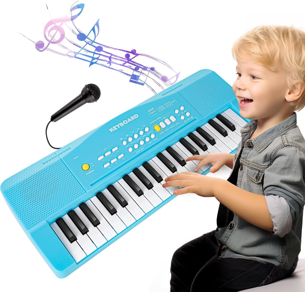 37 teclas para niños pequeños, teclado de piano eléctrico, pianos con micrófono