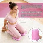 Juego de esterilla de yoga plegable y bloques para mujer con paquete de 2 bloques de yoga y correa, esterilla de pilates delgada antideslizante con bolsa, equipo de entrenamiento en casa, kit