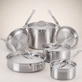 Hestan - Colección ProBond - Juego de utensilios de cocina profesional de acero inoxidable de 10 piezas, compatible con placa de inducción