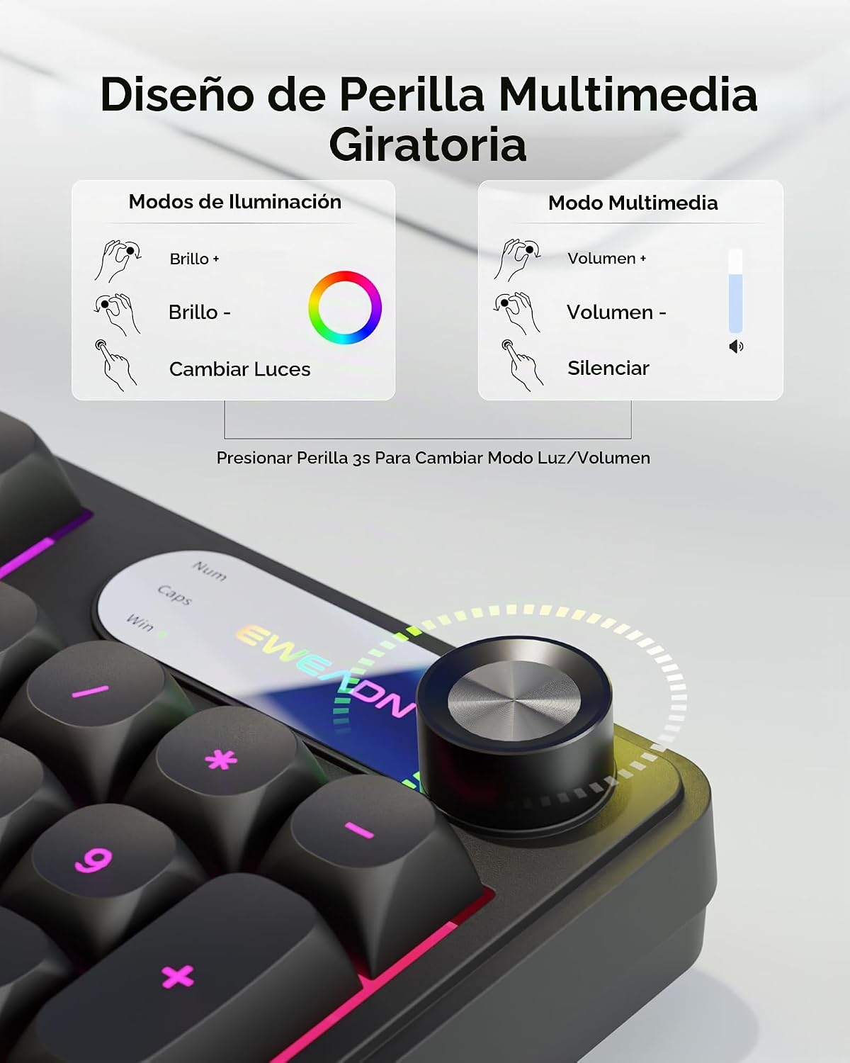 EWEADN Combo de teclado y mouse con cable con reposamuñecas desmont...