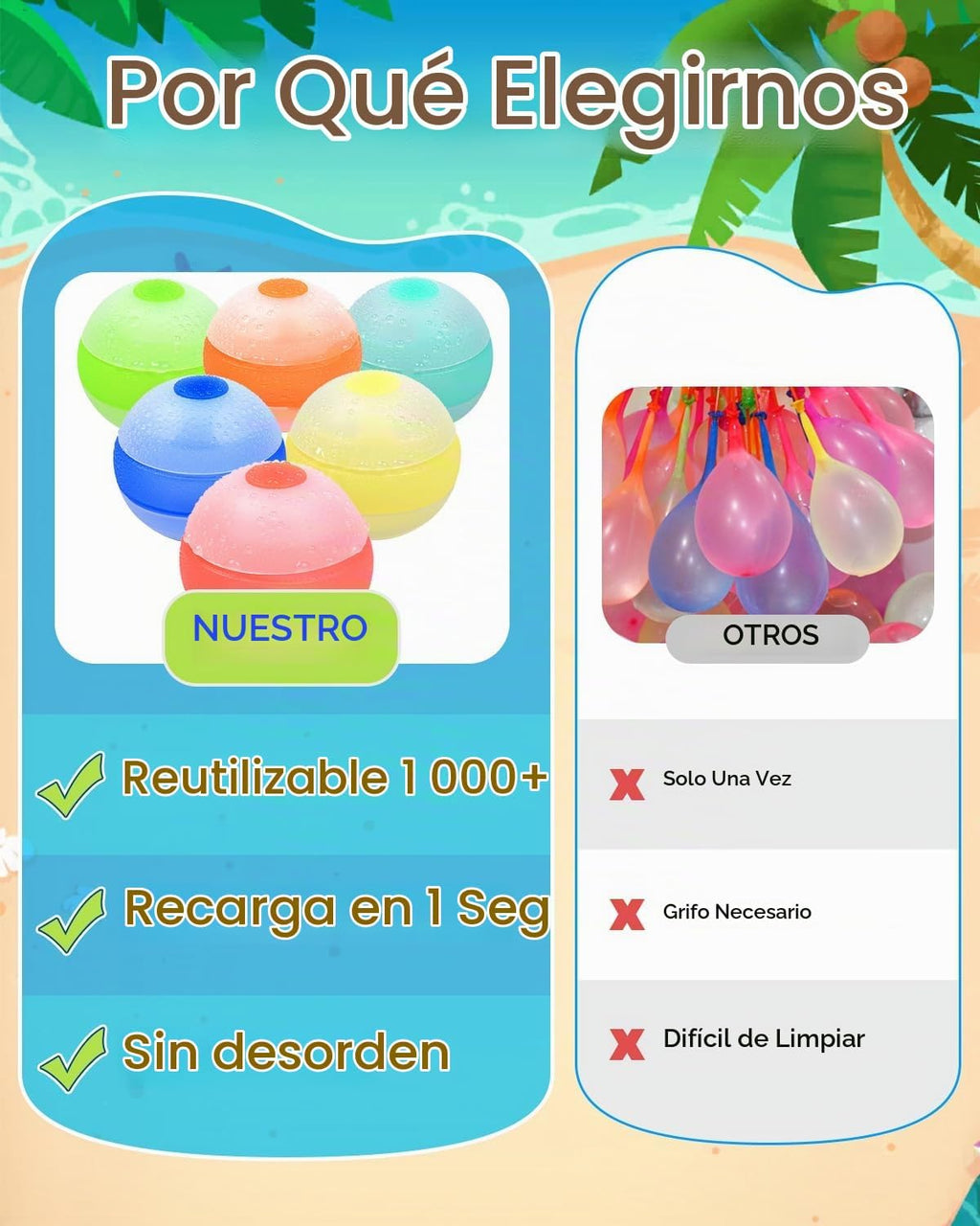 Globos de agua reutilizables, globos de bomba de agua autosellantes de llenado rápido, bola de agua de silicona recargable con bolsa de malla para juegos de verano para niños, playa al aire libre