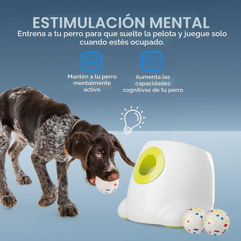 All for Paws - Lanzador automático de bolas para perros, juguete interactivo al aire libre para perros medianos a grandes, máquina lanzadora de bolas recargable para perros