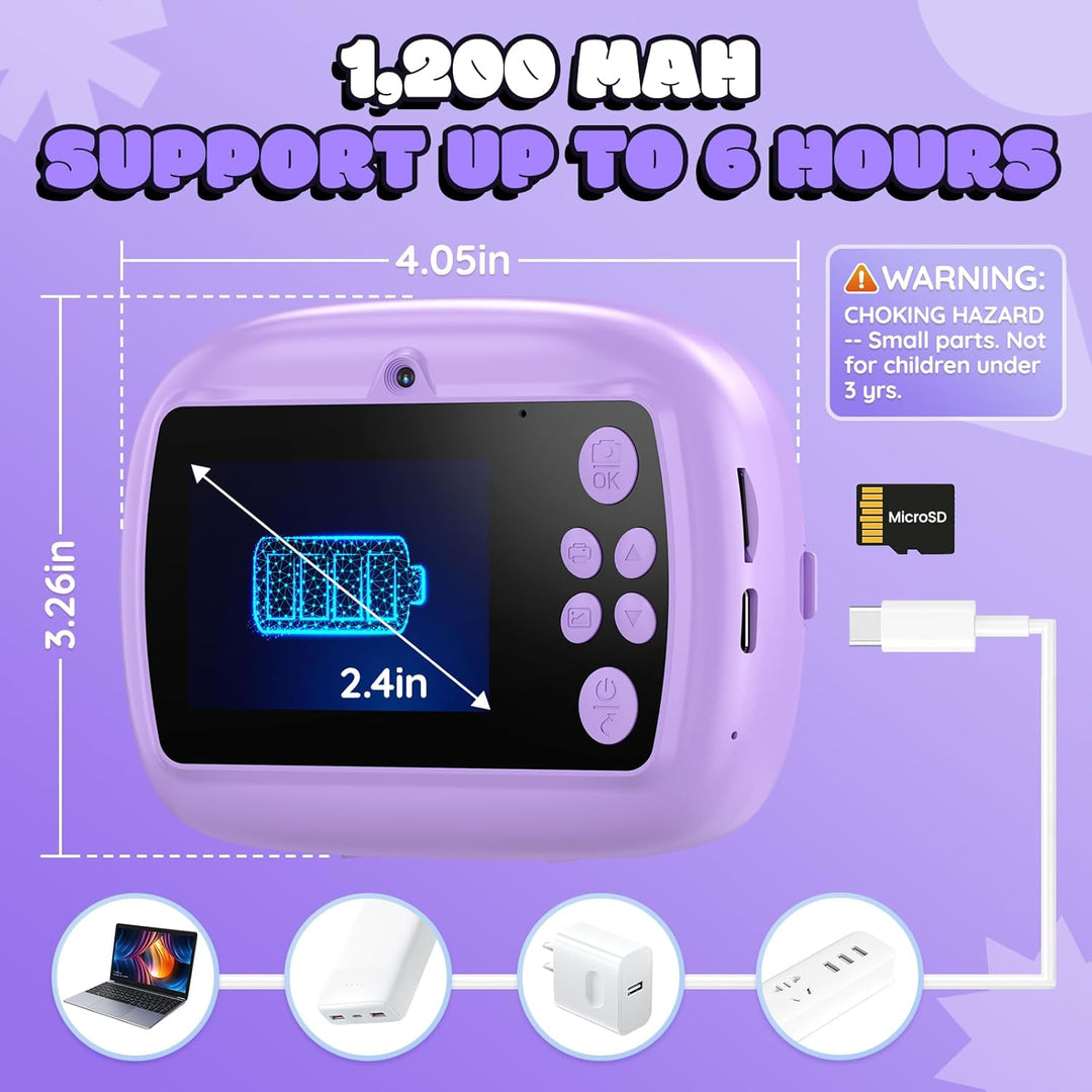 YOZISS Cámara Instantánea para Niños con Impresión, Cámara Digital...