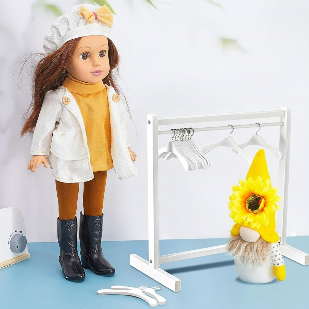 Civaner 11 piezas de estante de ropa para muñecas con colgador de m...