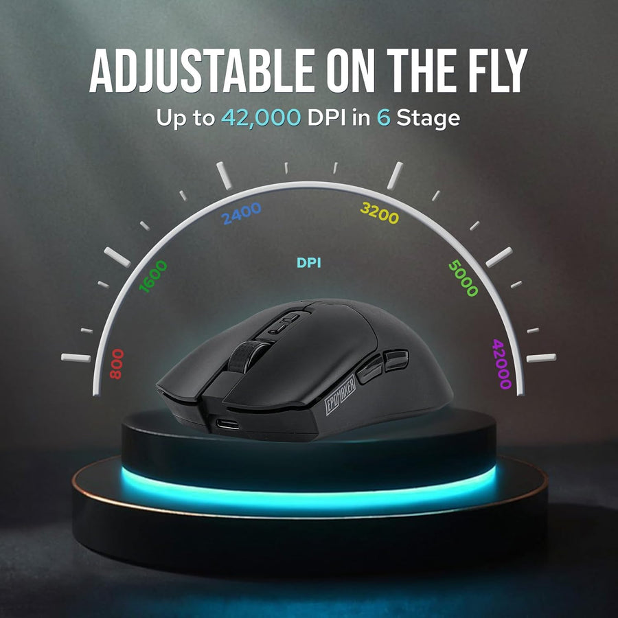EPOMAKER Click Gaming Mouse inalámbrico de 2.4 GHz\/BT\/tipo C, 800...