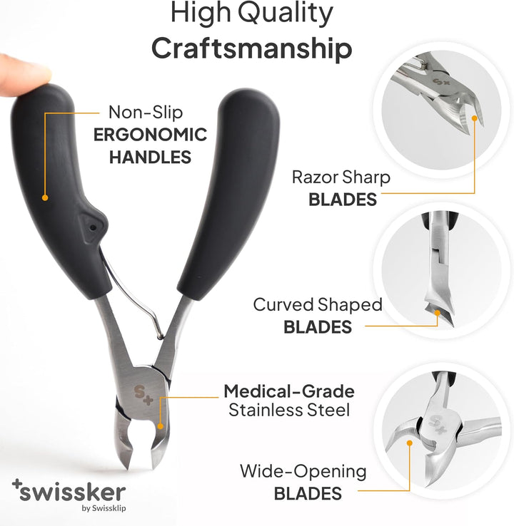Swissker by Swissklip - Cortaúñas de pies resistentes para hombres...