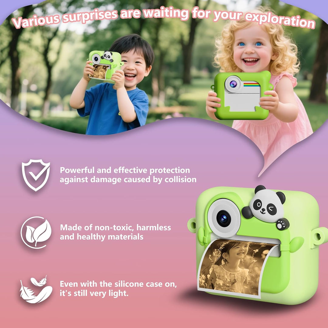 Cámara para niños con impresión instantánea y papel de impresión a...