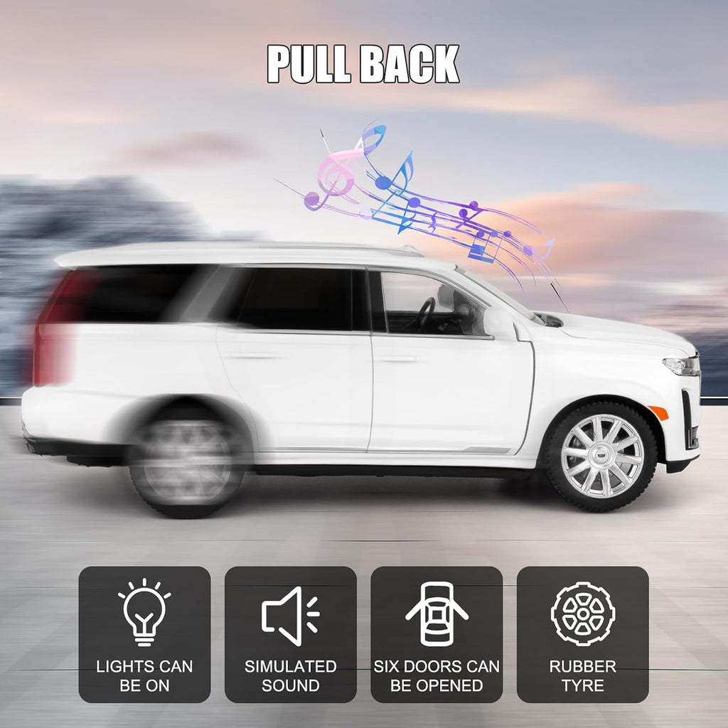 1:24 Escalade SUV Modelo Coche, Aleación Diecast Coche Coleccionable Regalo Blanco
