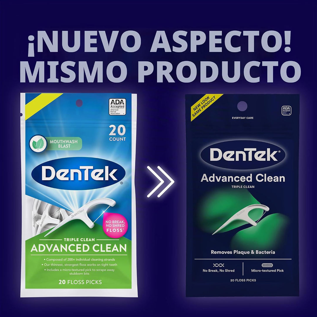 DenTek Triple Clean Picos de hilo dental de limpieza avanzada, sin...