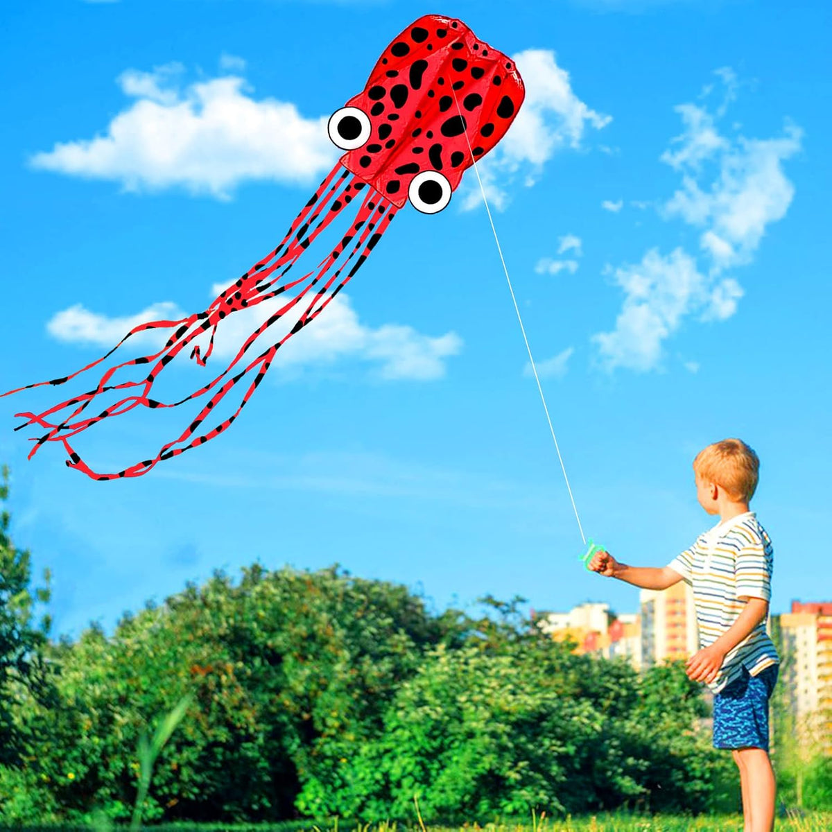 Octopus Kite para Kids & Adults, Easy a Fly Beach Kites para Kid Ages 4-8