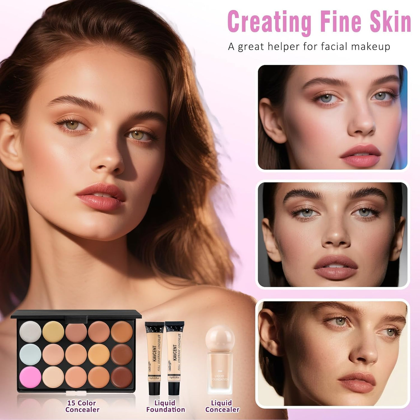 Kit de maquillaje para adolescentes y mujeres, kit completo de maqu...