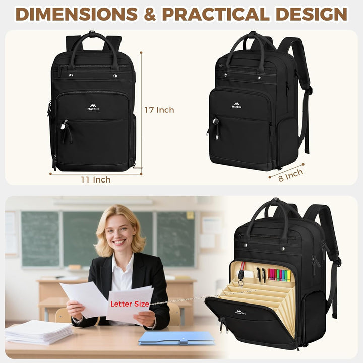 MATEIN Mochila para profesores con compartimento para el almuerzo,...