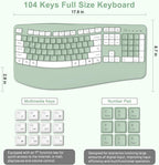 Combo de teclado y mouse inalámbricos, teclas de onda ergonómicas 2.4G