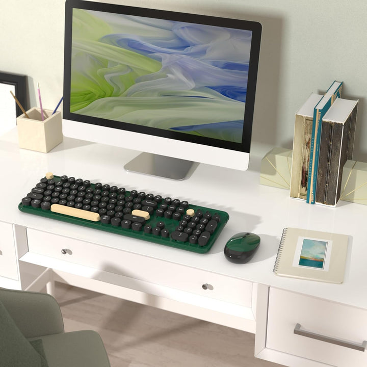 Combos de teclados de computadora inalámbricos coloridos, teclado r...