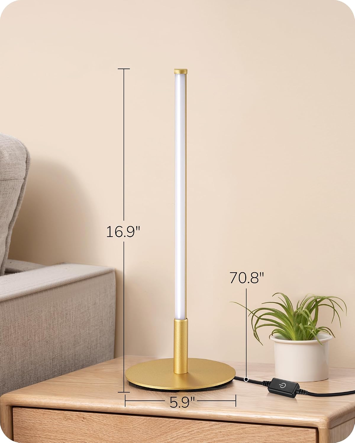 Lámpara EDISHINE Juego de 2 lámparas de mesa LED, modernas lámparas de escritorio