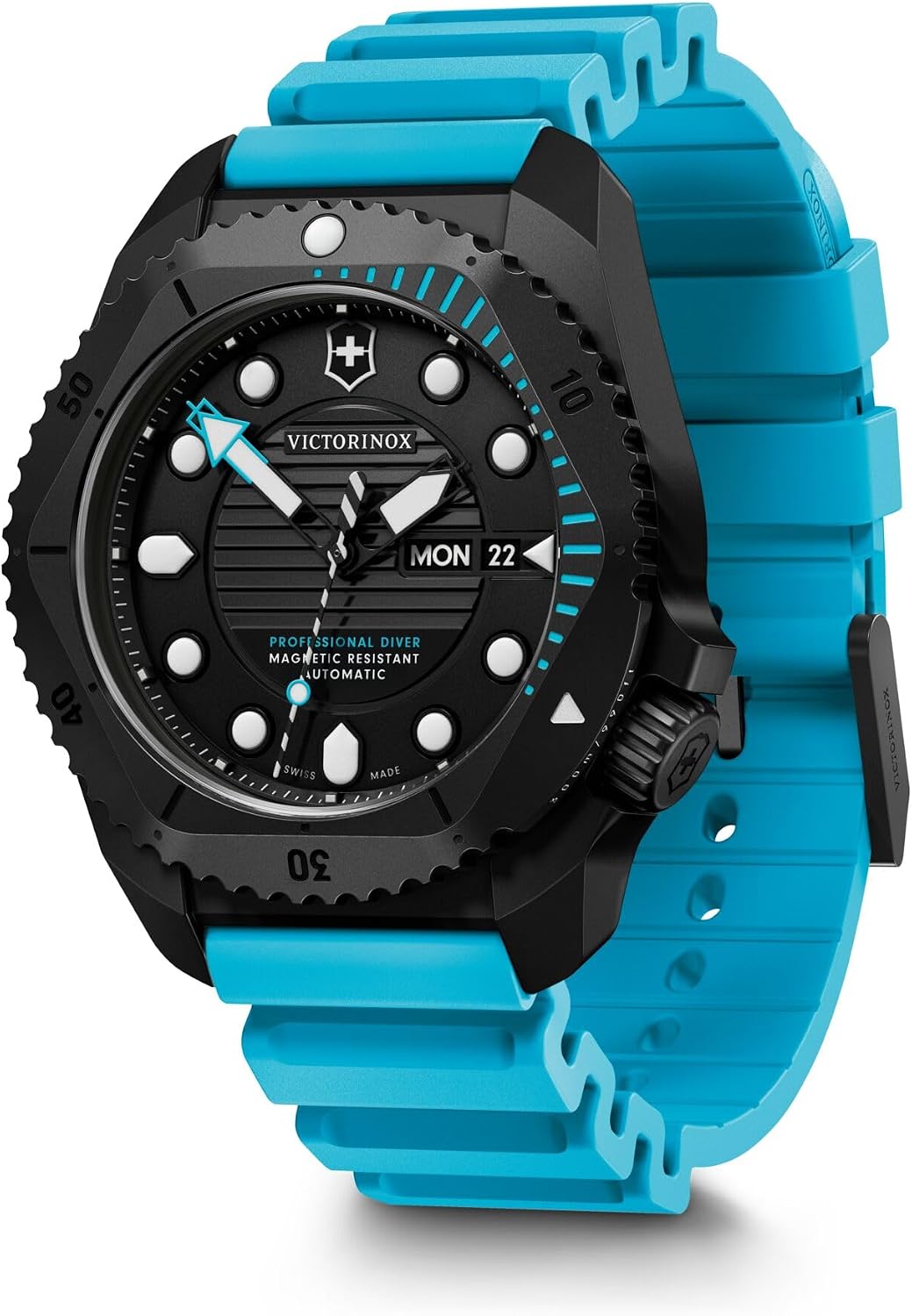 Victorinox Reloj Dive Pro Automático Negro Titanio Azul Correa De Caucho 1.693 in - 242071