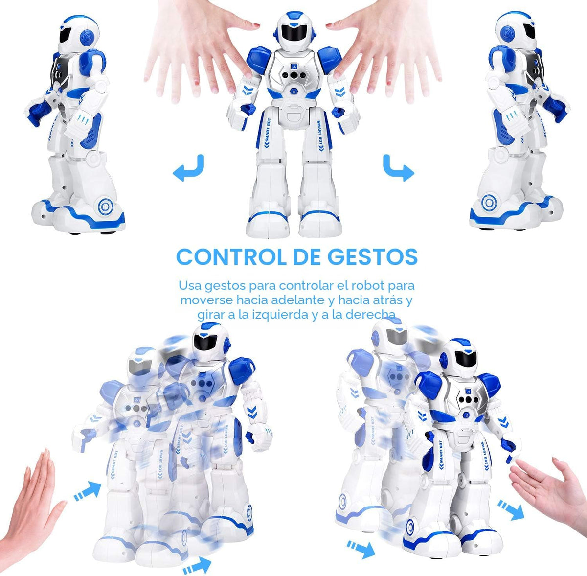 KingsDragon Juguete de robots para niños, juguete de detección de gestos RC, robot interactivo para caminar, cantar, bailar, regalos de cumpleaños para niños y niñas de 6, 7, 8, 9 años