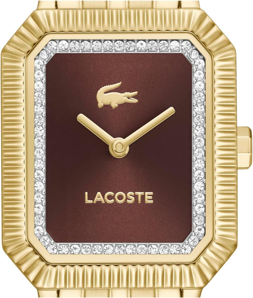 Lacoste Reloj de pulsera o correa de cuero de cuarzo Parisienne para mujer, 0.866 in
