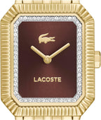 Lacoste Reloj de pulsera o correa de cuero de cuarzo Parisienne para mujer, 0.866 in