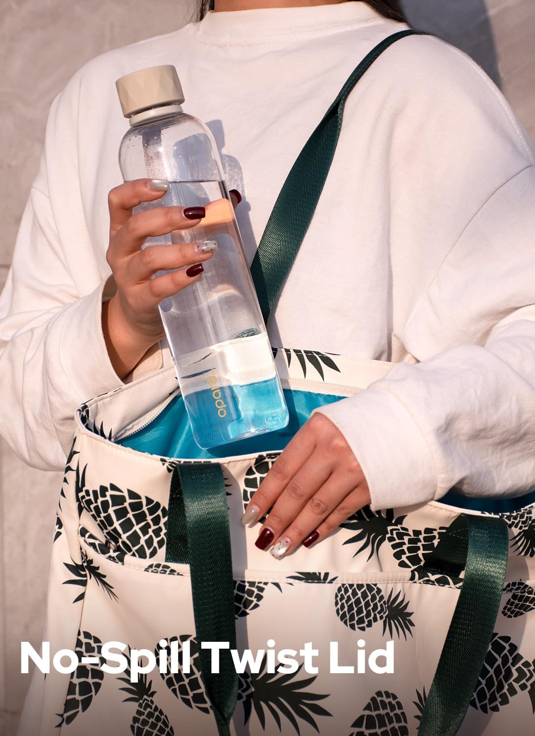Opard - Botella de agua transparente de 32 onzas sin BPA a prueba de fugas