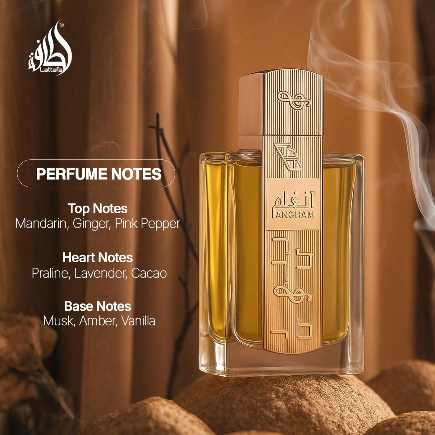 Lattafa Angham - Perfume de cítricos, lavanda, almizcle, ámbar y va...