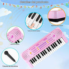 Teclado de piano de juguete para niños pequeños, pianos de 37 teclas, juguetes musicales con micrófono