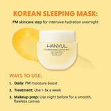 Hanyul Yuja - Máscara para dormir | Crema de noche Yuzu coreana, vi...