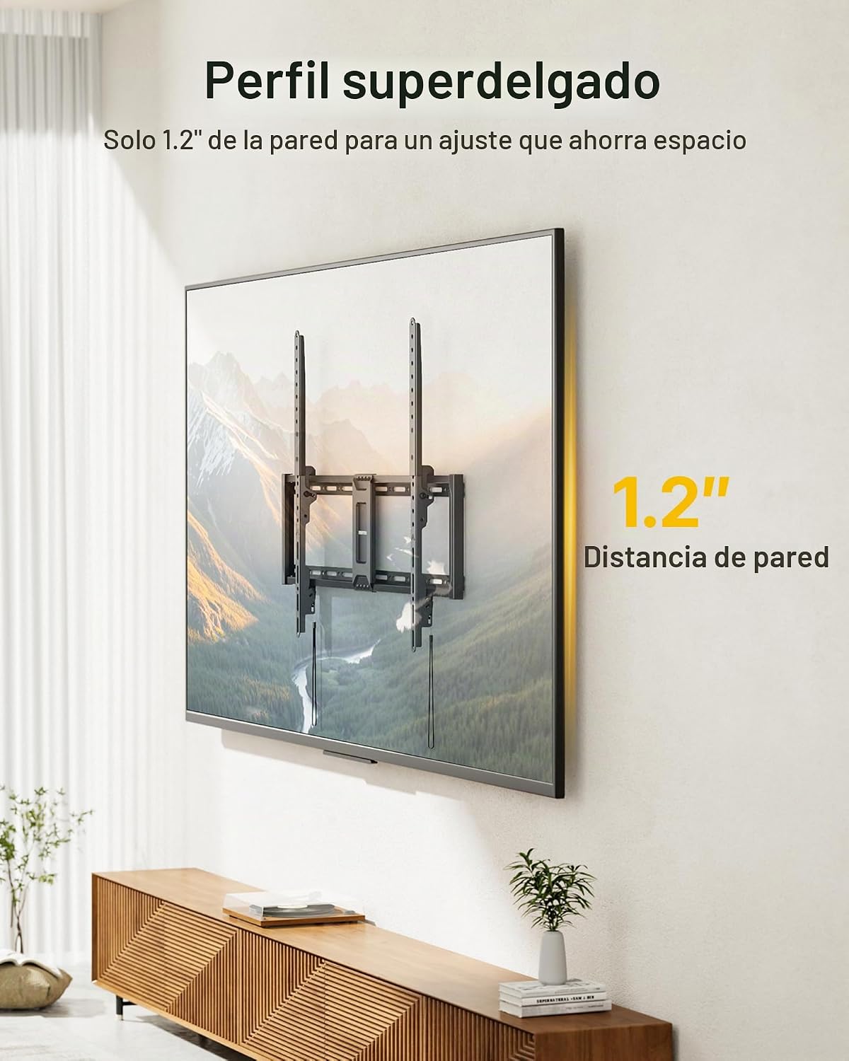 monTEK Soporte de pared fijo resistente para televisores de 43 a 100