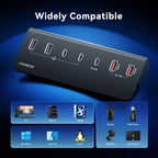 FIDECO, H7124PQ, hub USB 3.2 de 2 puertos, alimentado