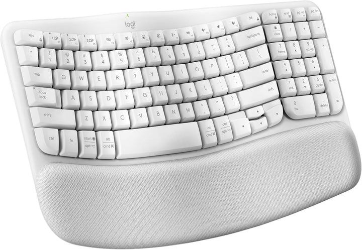 Logitech Wave Keys Teclado Inalámbrico Ergonómico con Reposamuñecas...