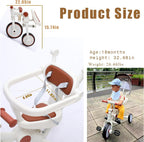 Triciclo plegable de empuje para niños pequeños con toldo, triciclo de equilibrio 8 en 1 con asa, triciclo para niños de 1 a 3 años, triciclos plegables para niños (blanco)
