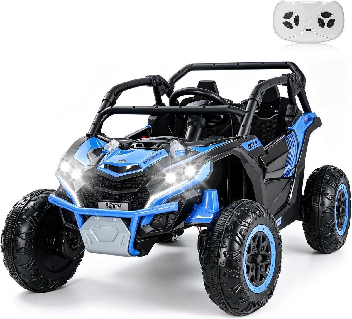 Autos de paseo a control remoto de 24 V para niños de 800 W, auto eléctrico de dos plazas con luces LED, música, modo de 3 velocidades, vehículo eléctrico para niños de 3 a 8 años, color