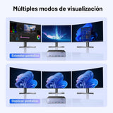 UGREEN 8K@60Hz HDMI Displayport KVM Switch 3 monitores 2 ordenadore...