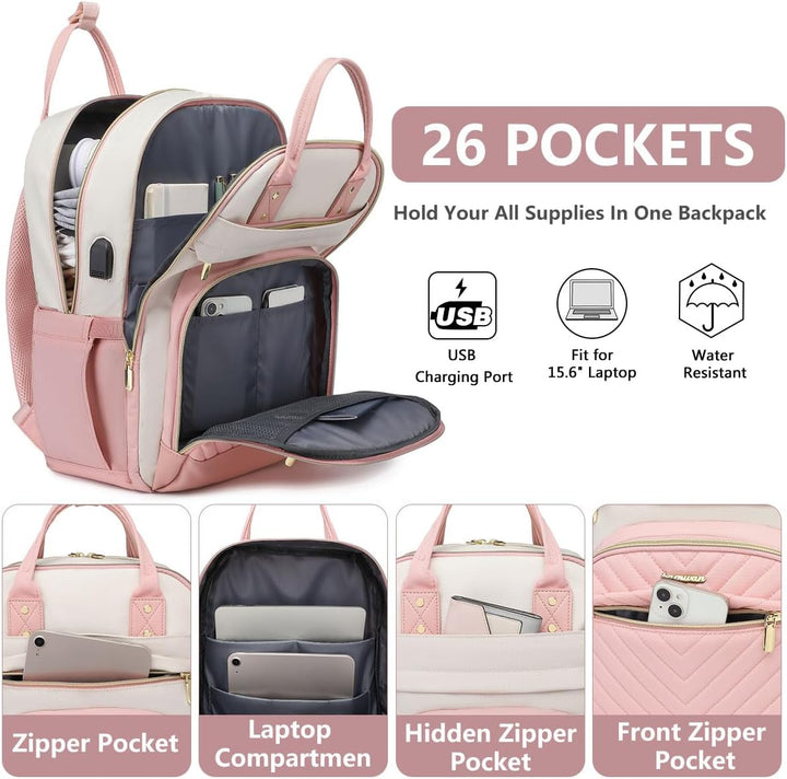 bagswan Mochila para Laptop para Mujeres Bolsa, 15,6 pulg.