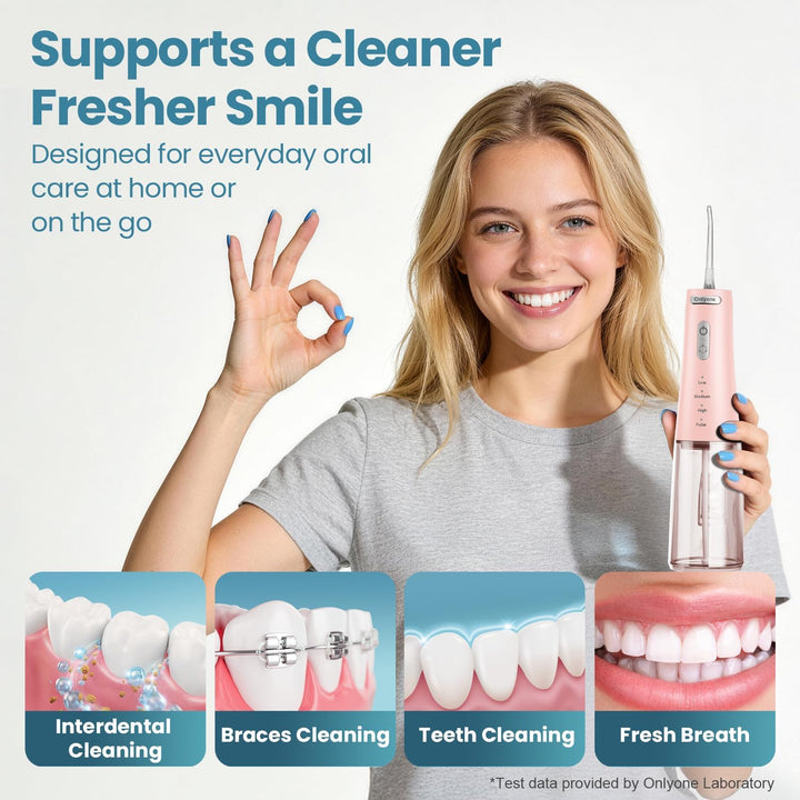 Onlyone Flosser dental de agua para dientes, irrigador oral portáti...