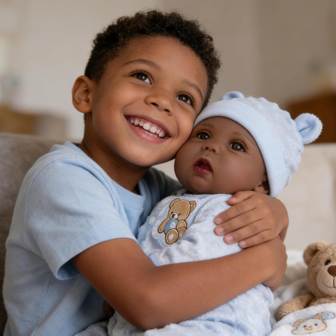 Milidool Muñecas de bebé recién nacidas negras de 18 pulgadas, muñe...
