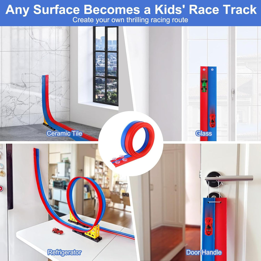 Pista de carreras flexible para niños juguete con ventosas