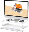 Soporte elevador de monitor de acrílico, elevador para laptop, L14 x W7.5 x H4