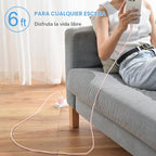Cargador de carga rápida para iPhone 17, 16, 15, paquete de 2+2 cargadores de pared USB C de 20 W con cable de carga rápida de 6 pies compatible con iPhone 17/17 Air/17 Pro/17 Pro Max/iPhone 16/15