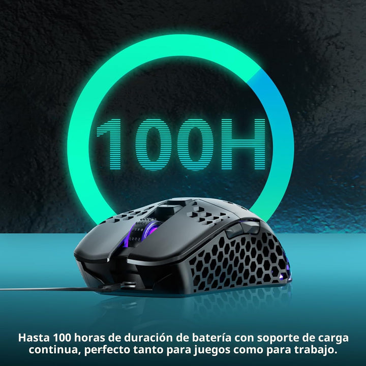 SOLAKAKA SM600 - Ratón para juegos con carcasa de nido de abejas, i...